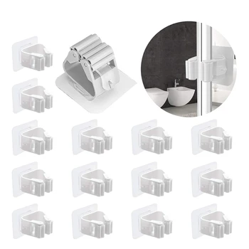 

Broom Mop Holder Gripper, Reusable Wall Mounted Storage Rack for Your Home, Kitchen and Wardrobe (15 Pack, White)