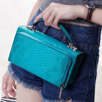 

New designer handbag Genuine Leather portable bag small clutch Snake leather bag Shoulder Crossbody hand bag purse