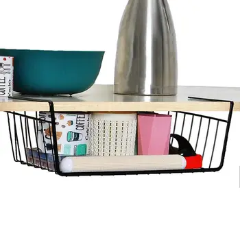 

Creative Kitchen Storage Bin Under Shelf Wire Rack Cabinet Basket Iron Storage Tableware Cup Organizer Holder Stand Hanging rack