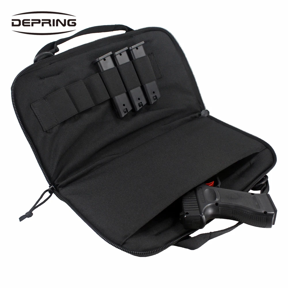 

Tactical Attache Pistol Case Shooting Range Handgun Bag Magazine Pouch for Gun Storing Transporting