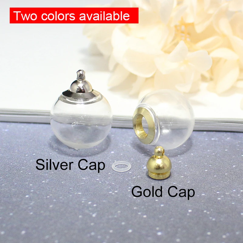 10PCS Preglued Screw Cap Glass Globe Pendant Necklaces With Rubber Seal Tiny Glass Globes Glass Vial Pendant Diy Finding 5