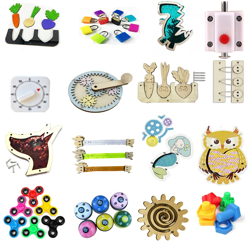Kids Wood Chip Skill Training Game Puzzle Intelligence Development Baby Toys Children Busy Board DIY Accessories Montessori | Игрушки и