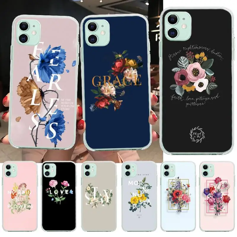 Элегантный чехол с цветочным рисунком для iPhone 11 pro XS MAX 8 7 6 6S Plus X 5S SE 2020 XR | Мобильные