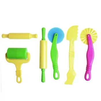 

Random Colors 6 Pcs/set Play Dough Model Tools Toy For Children Playing Toys Plasticine Tools Children's Modelling Pusher