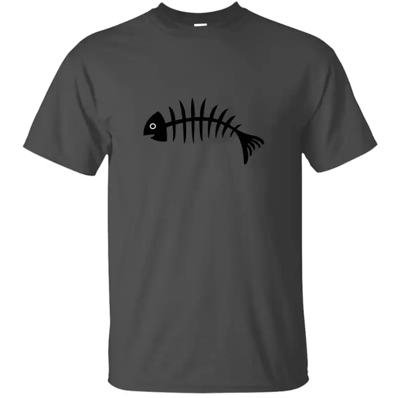 personalized fishbone t-shirt man round neck men tee shirt short