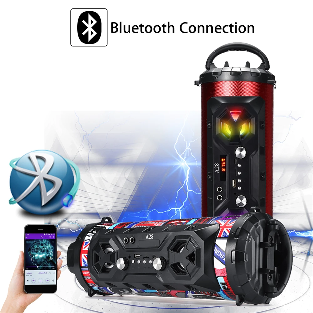 Портативный Bluetooth динамик Hifi музыкальный светодиодный светильник открытый динамик s беспроводной динамик держатель телефона FM радио TF карта USB U диск AUX