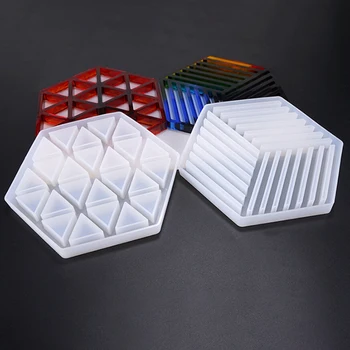 

1pcs Practical New Hollow Epoxy Geometry Coasters Resin Mould DIY Tool Silicone Mold Craft Making