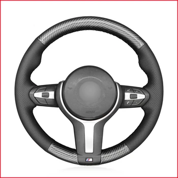 

Black PU Carbon Fiber Steering Wheel Cover for BMW F87 M2 F80 M3 F82 M4 M5 F12 F13 M6 X5 M F86 X6 M F33 F30 M Sport