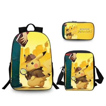 

Curel Fancl 2020 Hot Movie Pokemon Detective Pikachu Print Schoolbags Boys Girls Middle School Students Backpacks Kids Satchel