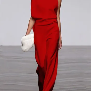 

Women's Jumpsuits One Piece For Women Elegant Long Jumpsuit Bodycon Romper Rompers Womens Commuting Asymmetric Sleeve Solid