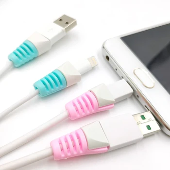 

1pc/10pcs Cable protector Bobbin winder Data Line Case Rope Protection Spring twine For iPhone Android USB Earphone Cover
