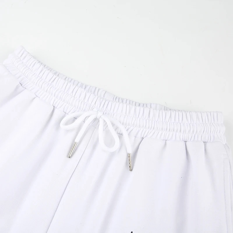 HEYounGIRL/белые свободные спортивные штаны с принтом; повседневные эластичные брюки с высокой талией; женские мешковатые спортивные штаны Harajaku; Осенняя уличная одежда