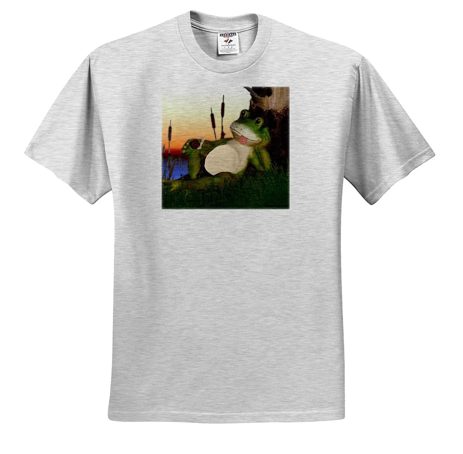 Edmond Hogge Jr Nature n Wildlife - The Frog and the Snail T-Shirts Adult Birch-Gray-T-Shirt Large (ts_28288_20) Casual |