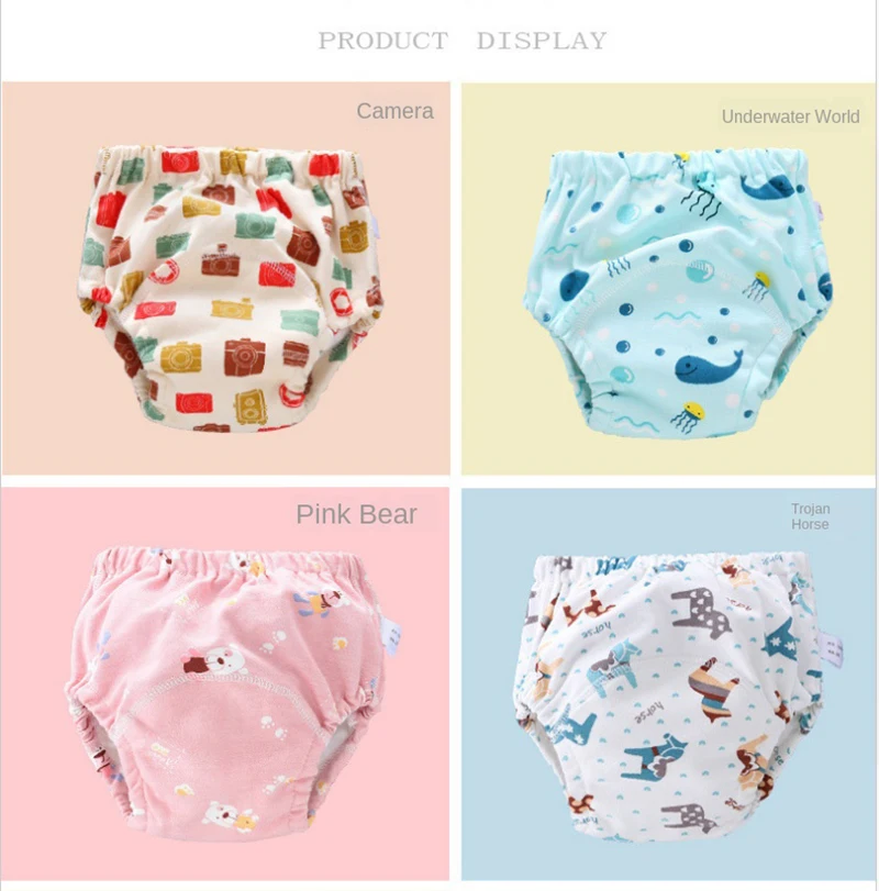 Baby Training Pants Cloth Diapers Washable 6 Layers Gauze Cover Breathable Spring Reusable Newborn Diaper 0-3Y Toddler Panties