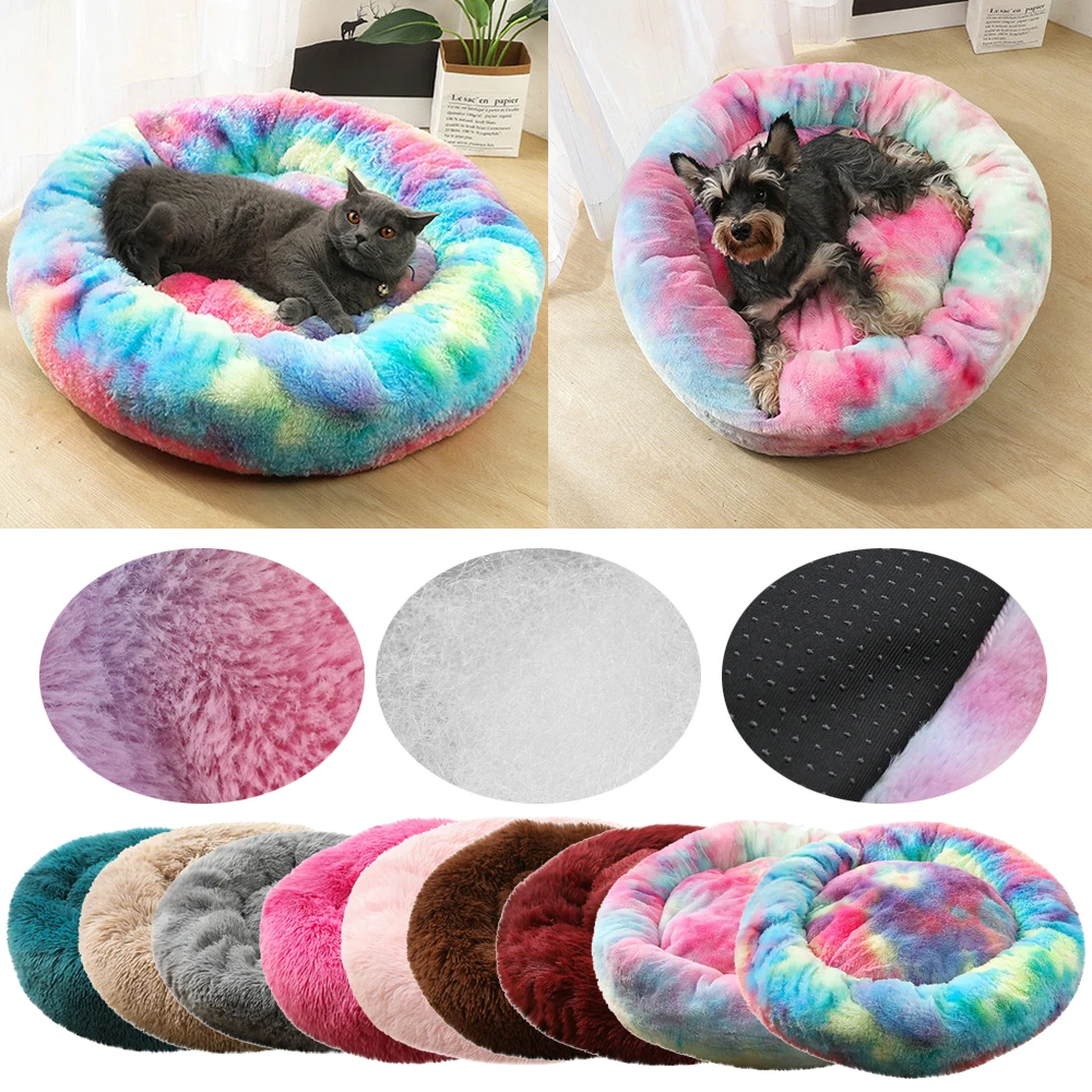 Kennel Dog Pet Mat Warming Round Pillow Plush Kennel Dogs Soft Bed Cat Litter Sleeping Bed House Pet Supplies Cama Cachorro