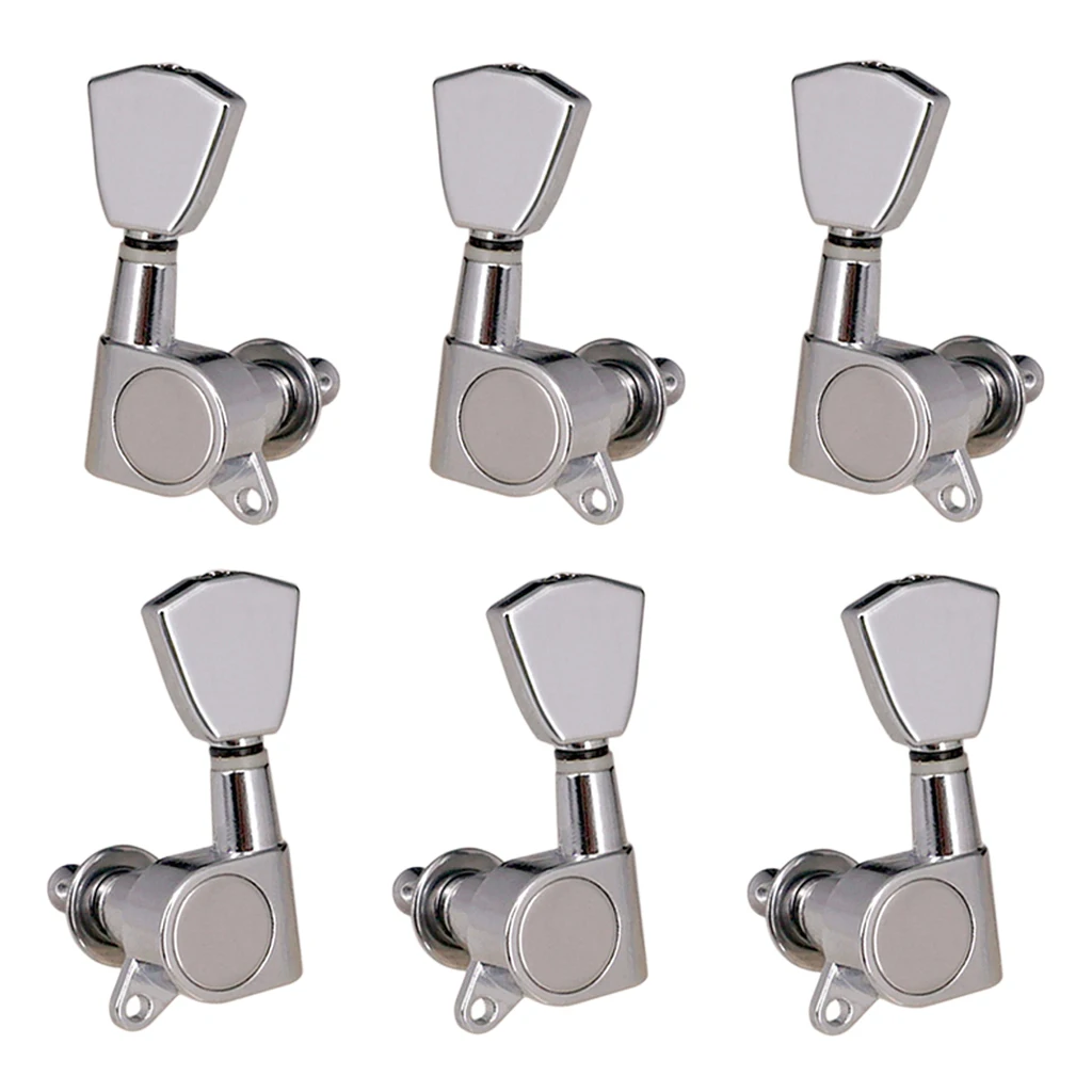 6 pcs Acoustic Electric Guitar Tuning Pegs Machine Head Tuners Replacement Stringed Instruments - Цвет: Silver