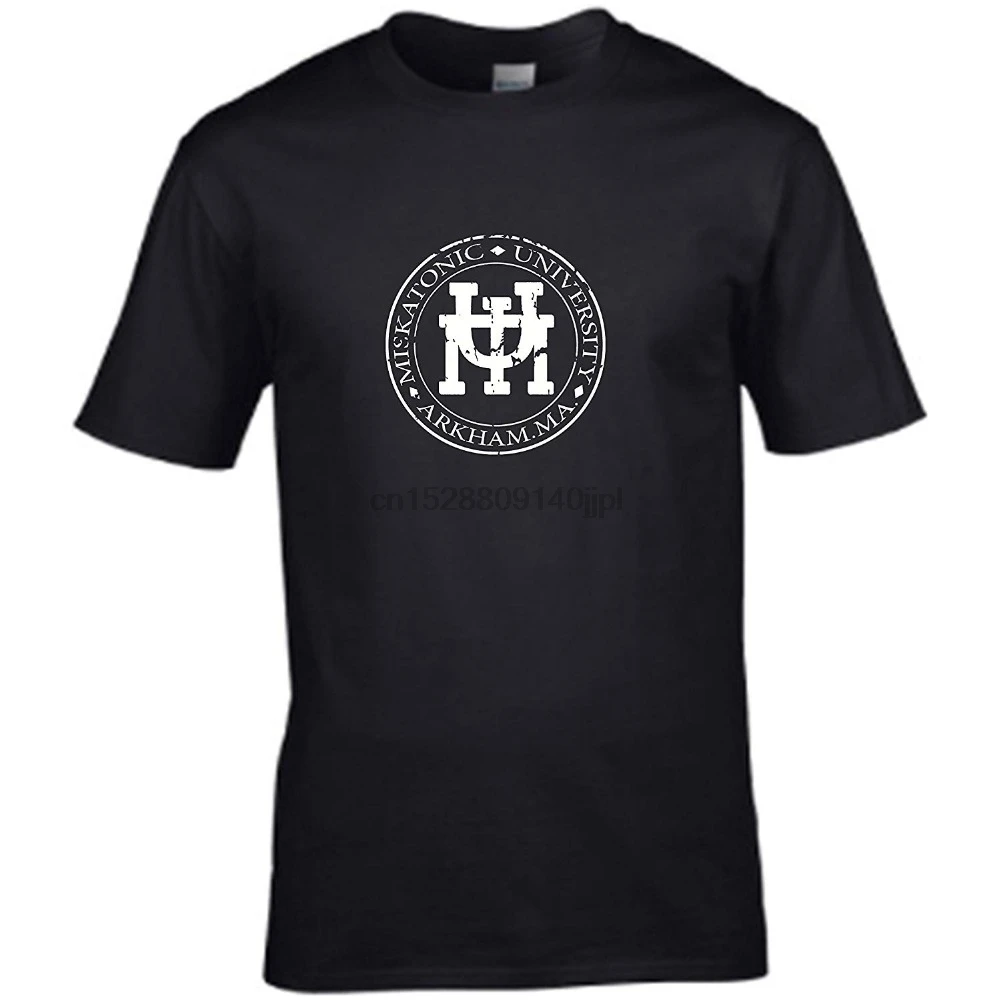 2020 New Summer Men Hot Sale Fashion Tee 100% Cotton Shirt Miskatonic University Emblem - H P Lovecraft Cthulhu Mens T | Мужская одежда