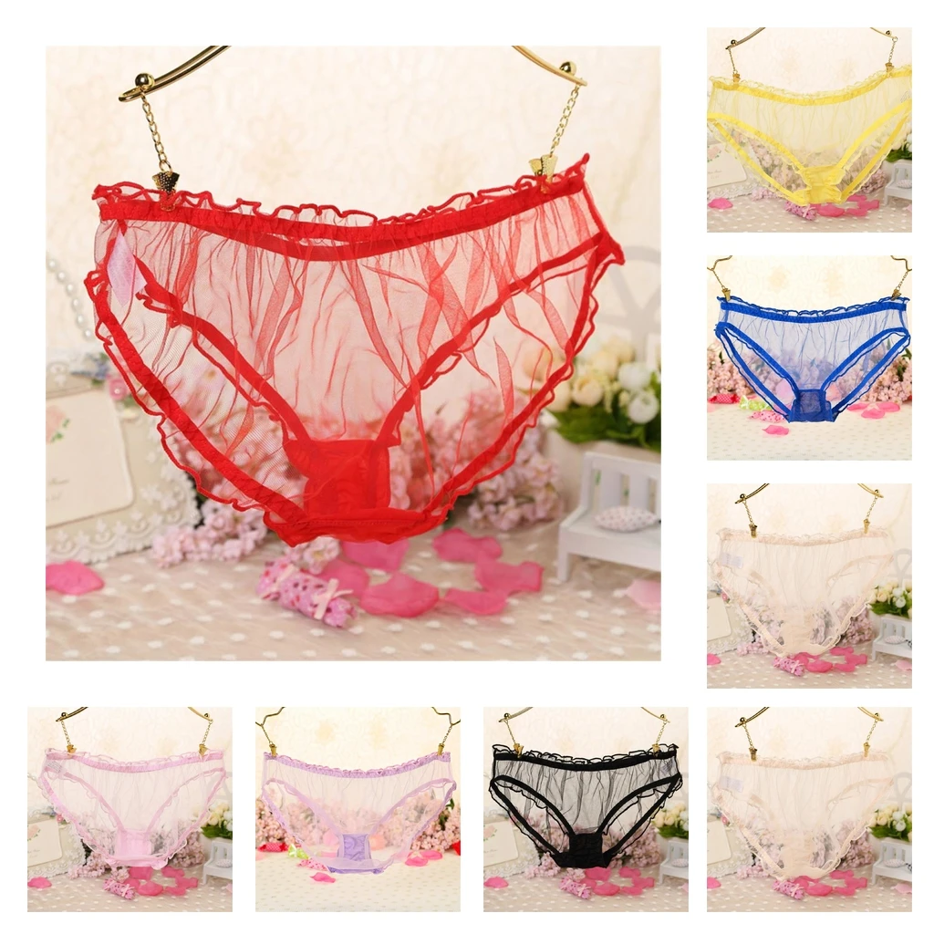 Sexy Lingerie Underwear Women Lace Briefs  Sexy Panties Thongs Ultra-thin Mesh Transparent Bragas Mujer Woman Panty Underwear