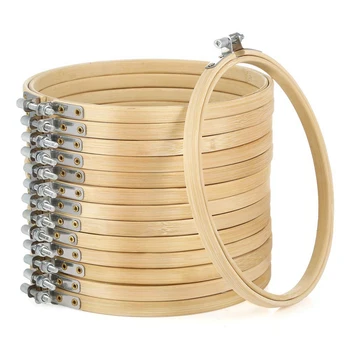

14 Pieces 6 Inch Embroidery Hoops Bulk Cross Stitch Hoop Ring For For Embroidery and Cross Stitch