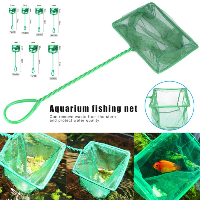 Рыболовная сеть для аквариума, быстрая рыболовная сеть, мягкая тонкая сетка с пластиковой ручкой AIA99