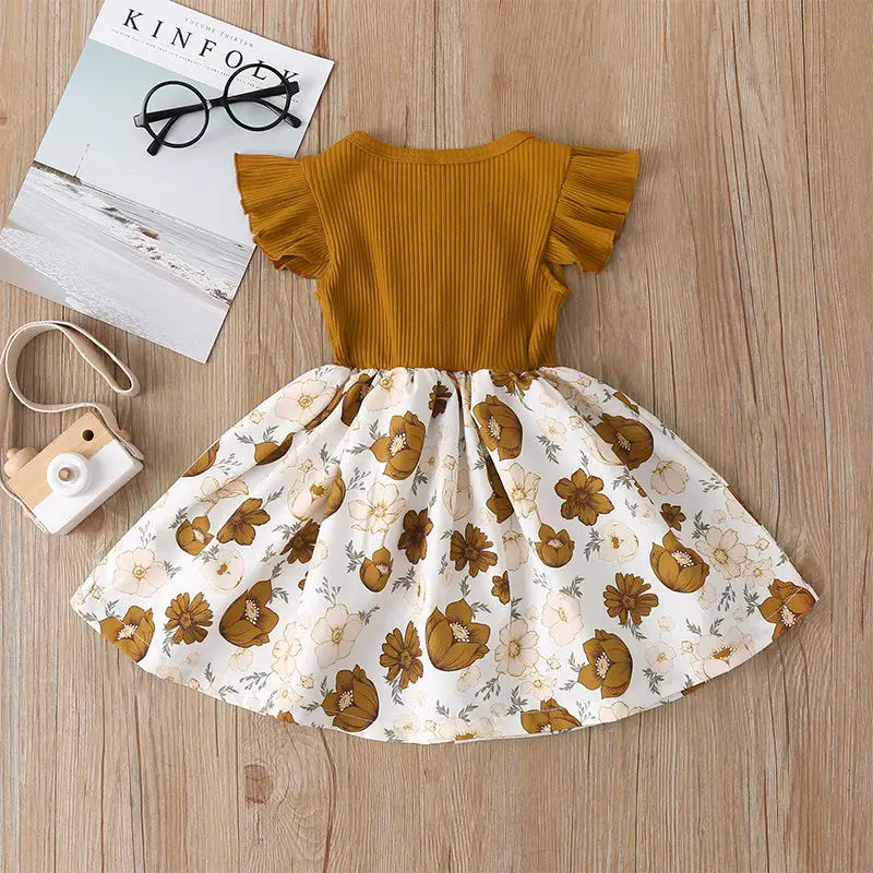 summer kid flower dress short sleeved party dress (4)
