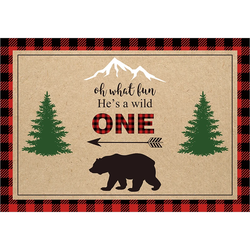 Allenjoy Lumberjack вечерние фоновые принадлежности Дикие один Рождество буйвола плед День рождения фон Празднование события Настенный декор