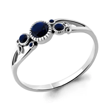 

Ring AQUAMARINE with nanosapfirami, Silver 925
