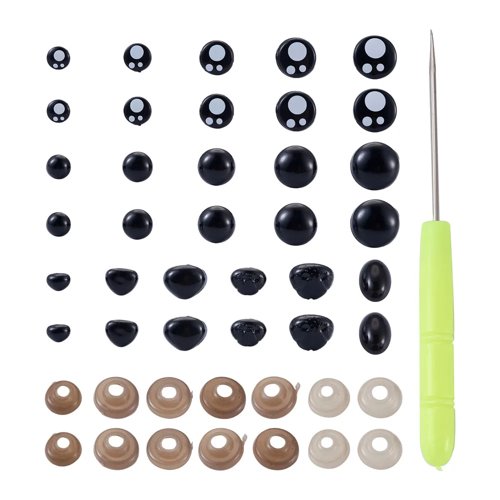 

pandahall 1 Set Black Plastic Doll Eyes Noses Plush Safety Eyes For Bear Dolls Animal Kids Toys DIY Crafts Funny Accessories