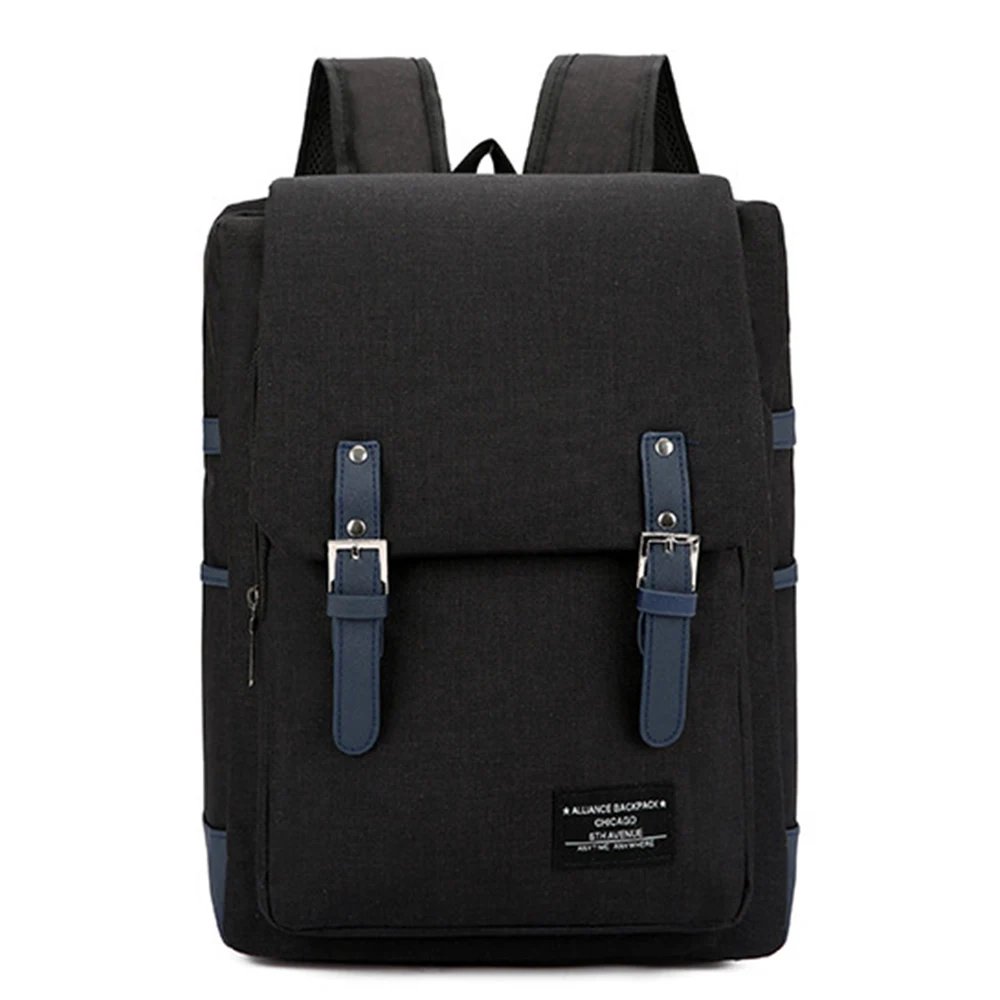 Мужской школьный рюкзак для ноутбука Pui tiua в британском стиле, водонепроницаемые сумки-оксфорды на плечо для мужчин и женщин, спортивный рюкзак для путешествий - Цвет: black