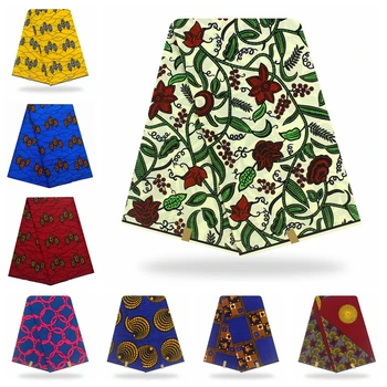 

100% Cotton pagne Wax 6yards Nigerian Ankara Guaranteed Veritable Tissus Fabric Latest pagne Wax Prints African Cotton Material