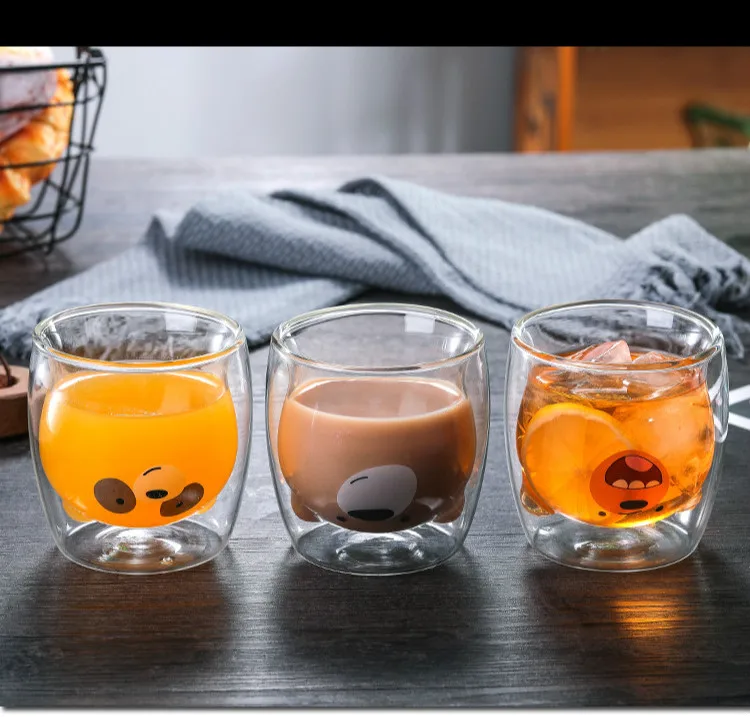Кофе творческая чашка для чая Медведь чашка, бутылка для воды творческие подарки посуда для напитков кухонные инструменты в очках чашка для фруктового сока