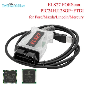 

ELS27 FORScan Green PCB PIC24HJ128GP+FTDI Mircochip Multi-Language Works ELM327&J2534 Pss-Thru For FORD/Mazda Newest V2.3.7