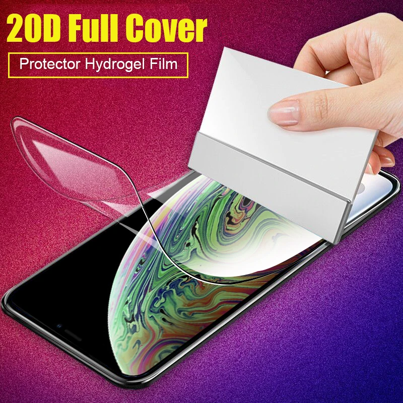 

20D Full Protective Hydrogel Film On The For IPhone XR XS Max X 8 7 6 6s Plus Screen Protector Hydrogel Film Full Cover No Glass