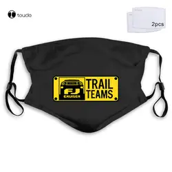 Fashion Trail Team 4x4 FJ Cruiser Off Road Logo Face Mask Filter Pocket Cloth Reusable Washable