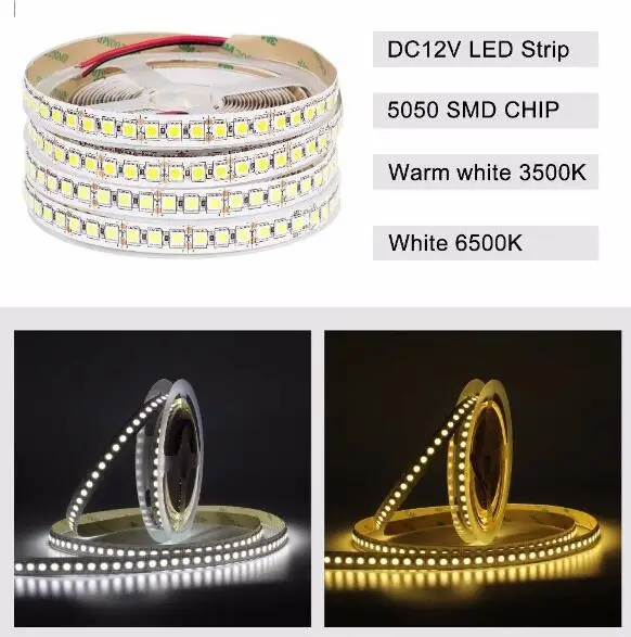 New Ultra Brightness 5M LED Strip 4040 5054 5050 5630 12V Flexible Highlight LED light Tape Ribbon 120leds/m Brighter than 2835 - Испускаемый цвет: 5m 600leds 5050