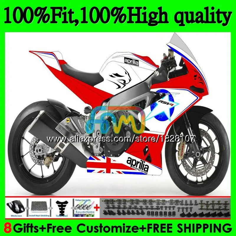 Инъекции для Aprilia RSV1000RR RSV1000 09, 10, 11, 12, с голубыми звездами и 13 15 80BS. 8 РСВ 1000 R 1000R 2009 2010 2012 2013 обтекатель