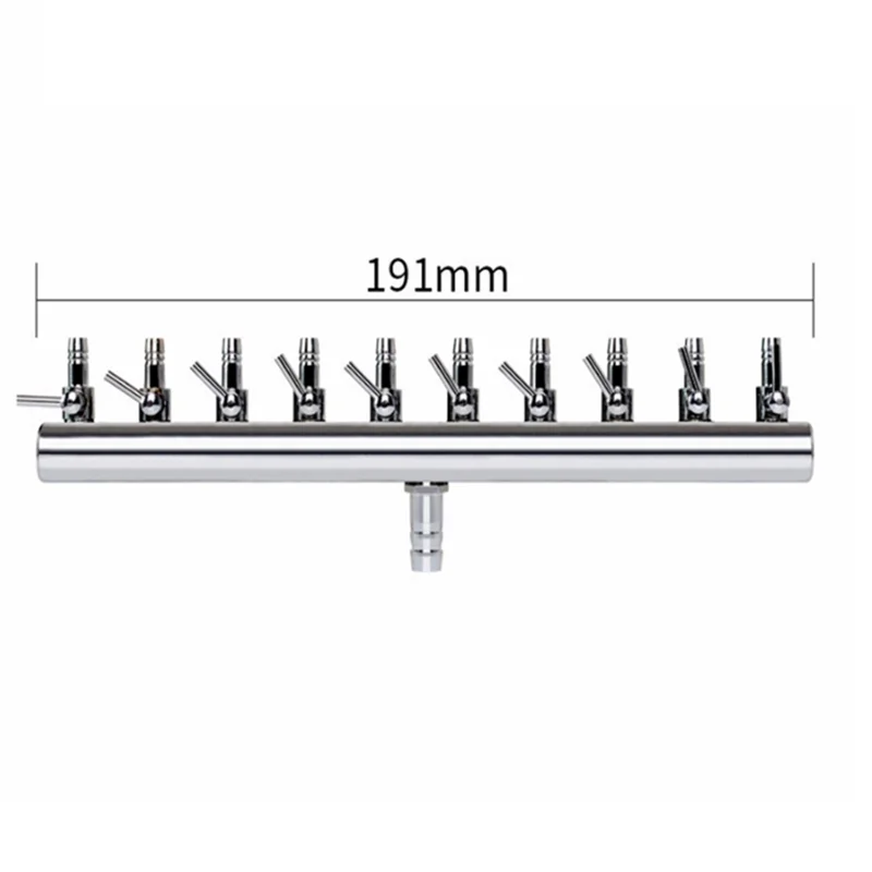 HONGYI Aquarium Fish Tank Air Pump Splitter Distributor Pump Valves 2/4/6/8/10 Ways Stainless Steel Control Valve Aquaria