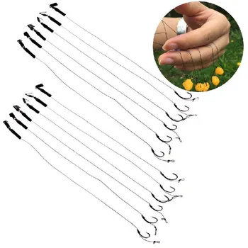 

6Pcs Barbless Size 6 8 10 Carp Fishing Hook Tackle Hair Rigs Fishing Accessories Tackles