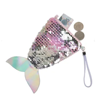 

Women Sequins Wallet Kids Coin Purses Children Girls Mermaid Zipper Coin Bag Female Clutch Money Holder Pouch Bags