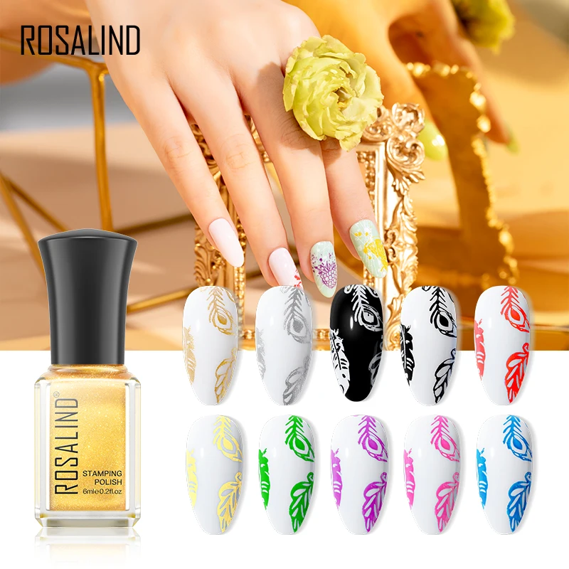 Rosalind Diy Printing Gel Nail Polish For Art Nails Steel Templates Stamping Plate Design Pattern Varnish Multicolor Gel Oil 6ml Nail Polish Aliexpress