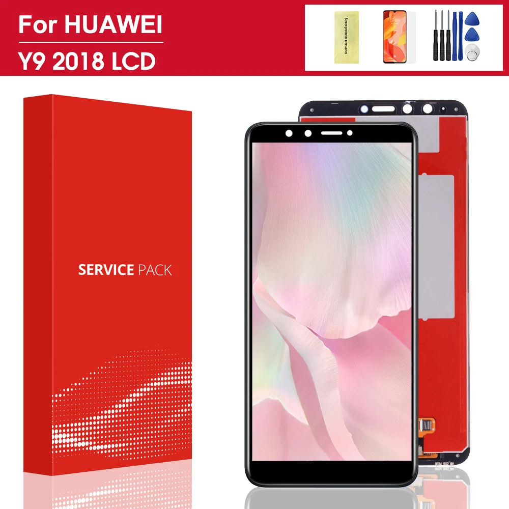 5.93'' For Huawei Y9 2018 LCD Display Touch Screen Digitizer Assembly With Frame FLA L22 LX2 LX1 LX3 | Мобильные телефоны и