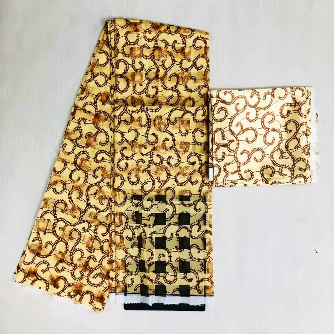 Фабричная Прямая ткань нигерийская Анкара атласная шелковая ткань Новая африканская восковая ткань высокого качества шелковая ткань для YBG01
