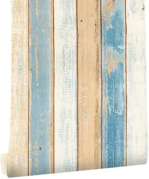 

45cmx600cm Vintage Wood Plank Wallpaper Distressed Wood Wallpaper Vinyl Self Adhesive Contact Paper Home Decor Sticker