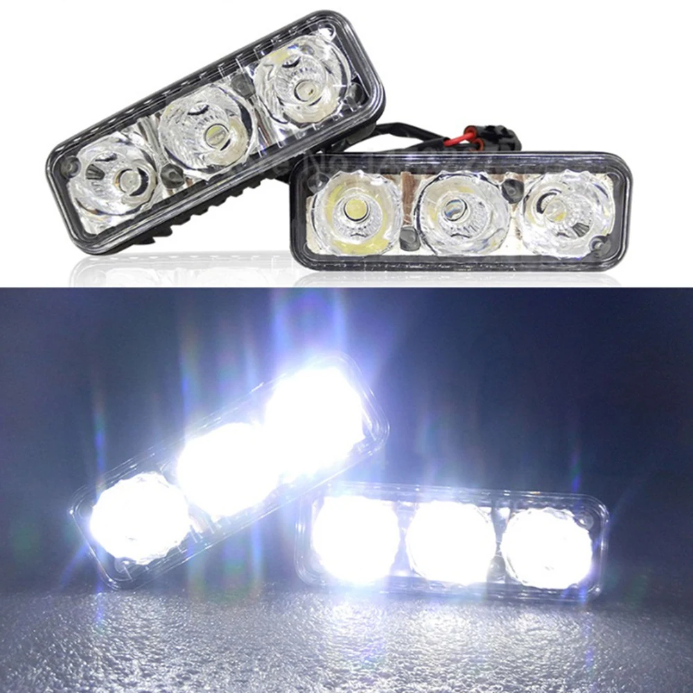 

Waterproof Car High Power Aluminum LED Daytime Running Lights with Lens DC12V Super White 6000K DRL Fog Lamps 5