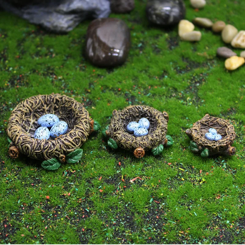 Parrot Bird Nest Figurine Animal Model Home Decor Miniature Resin Fairy Garden Bonsai Decoration Accessories 1 Piece parrot figurine decoration miniature figurines resin ornaments resin crafts resin crafts accessories miniature ornament