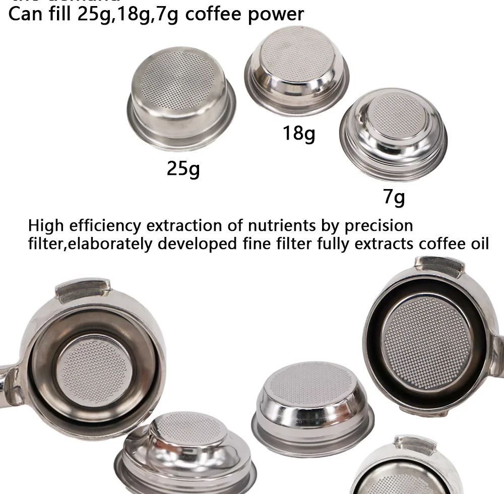 58mm 7g 18g 25g Stainless Steel Filter Basket High Pressure Breville