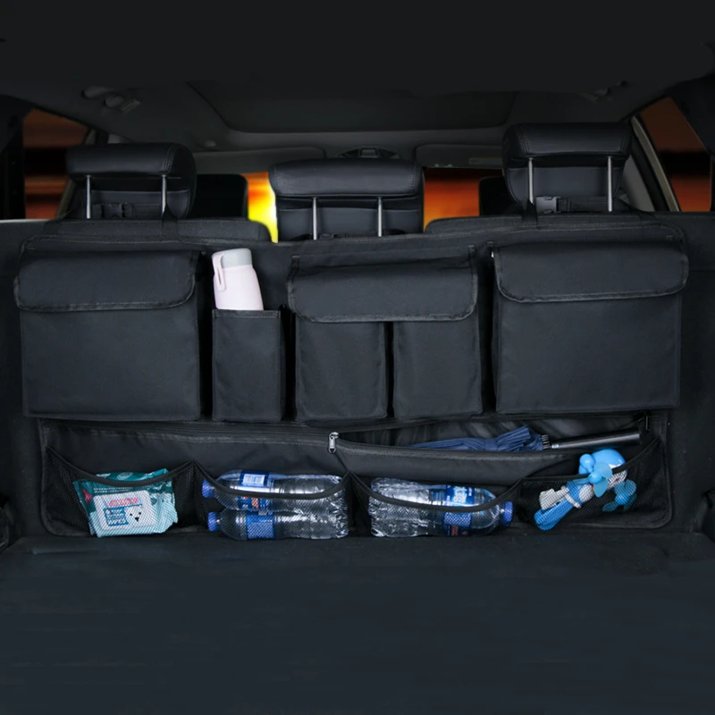 Car Trunk Storage Hanging Bag 600D Oxford Cloth Back Seat Multifunctional Organizer