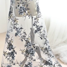 Высококачественная вышивка пиона бутон сетка ткань свадебное платье diy декоративные аксессуары свадебное платье ткань