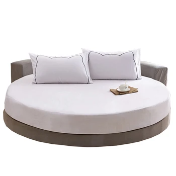 

Hotel Round Bed Fitted Sheet Without Pillowcase Pure Cotton Solid Color Bed Cover Mattress Protector Custom Size 220cm 240cm