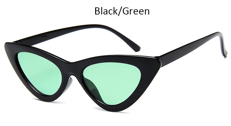 Black Green Солнцезащитные очки для женщин сексуальные леопардовые кошачьи глаза женские солнцезащитные очки Классические винтажные черные женские очки - Цвет линз: Black Green